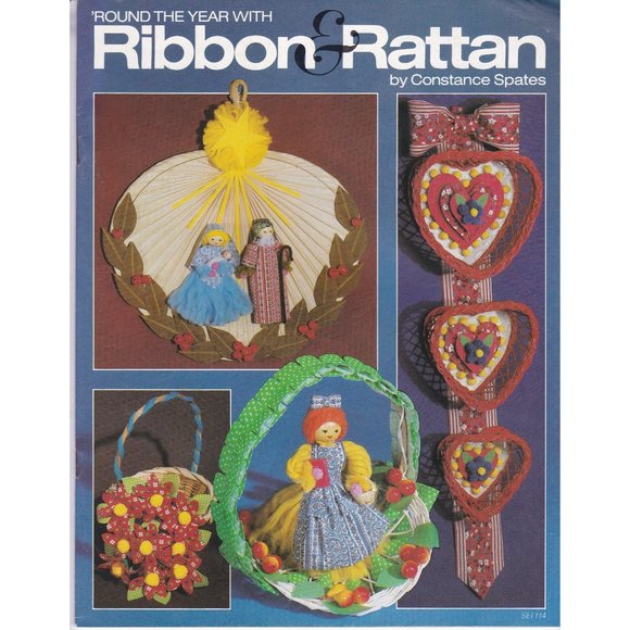 Vintage Craft Patterns, Round the Year with Ribbon and Rattan by Constance Spate - Picture 1 of 2